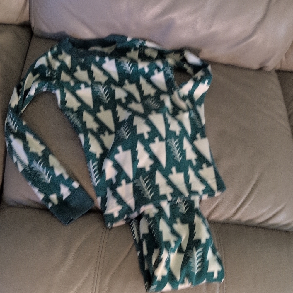 Hanna Andersson 5y Green And White Tree Pajama Set